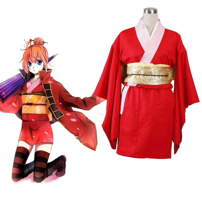 Gin Tama Kagura 6 Kimono Anime Cosplay Costumes Outfit