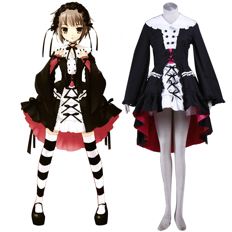 Haruhi Suzumiya Nagato Yuki 2 Lolita Anime Cosplay Costumes Outfit