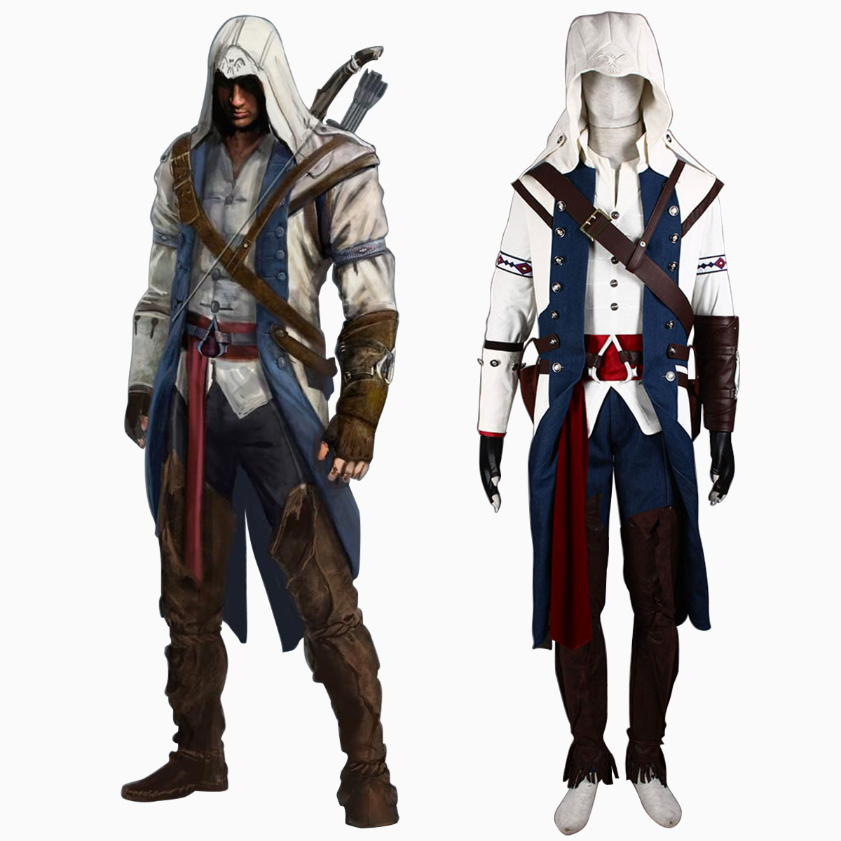 Assassin's Creed III Assassin 8 Anime Cosplay Costumes Outfit