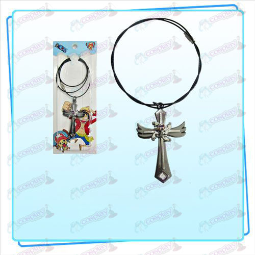 One Piece Accessories Robin flag wing cross wire chain