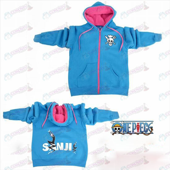 One Piece Accessories Sunkist logo zipper hoodie blue sweater