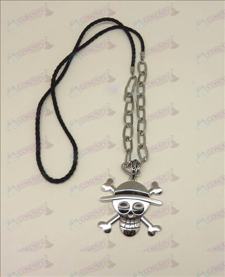 DOne Piece Accessories logo punk long necklace (silver)