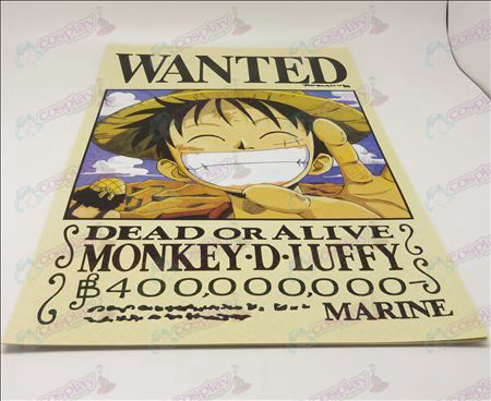 42 * 29cmOne Piece Accessories Wanted 9 + card affixed posters