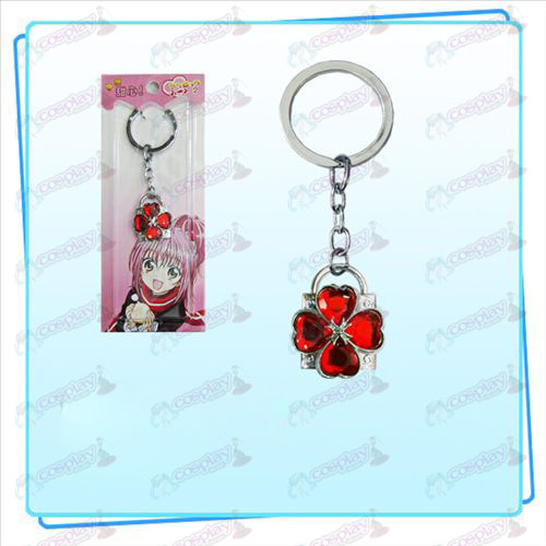 Shugo Chara! Accessories Lock key ring (silver lock red diamond)