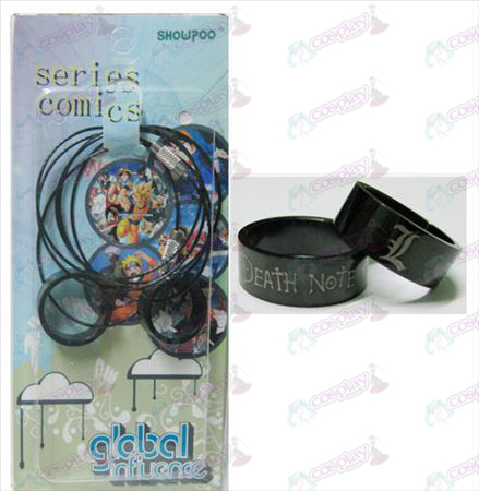 Death Note Accessories black steel couple rings necklace (rope)