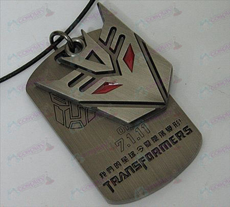 Transformers Accessories Decepticons double tag necklace - marked - Gun Color