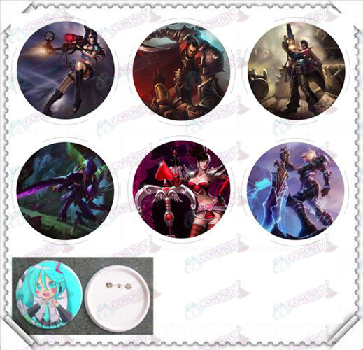 6 mounted 75MM light film badge-League of Legends Accessories People