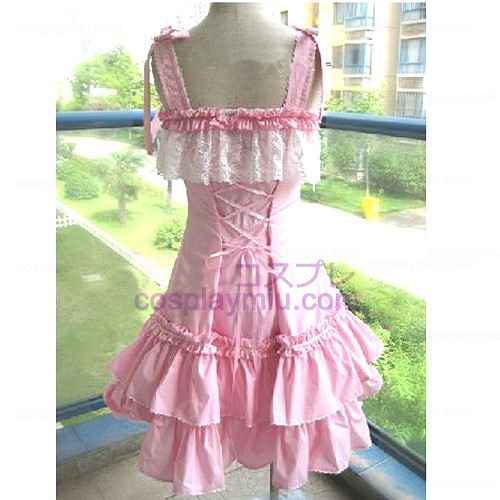 Pink Lace Princess Dress Lolita Cosplay Costume