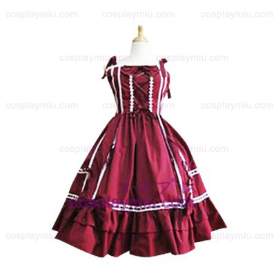 Bow Decoration Crocheted Lace Trimmed Lolita Cosplay Dress