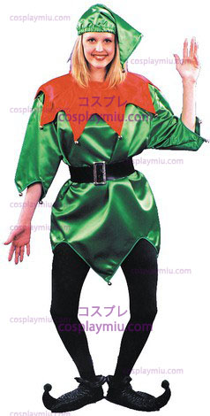 Elf Costume,Green W/Bells,1 S