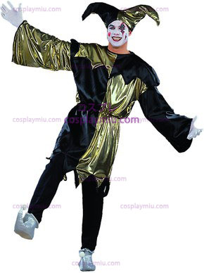 Adult Jolly Jester Costume Lame/Black