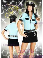 Sexy Miama Nylon Enamel Lady Police Costume