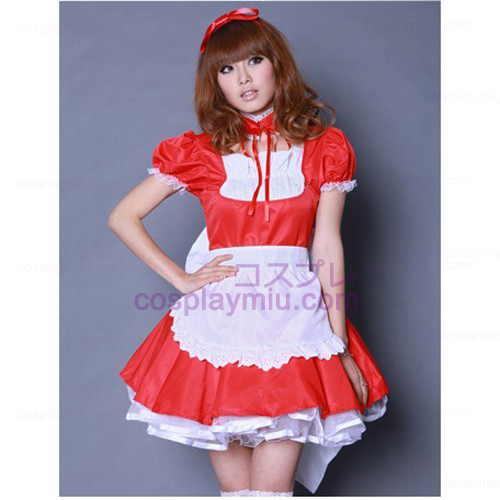 Red Bowknot Lolita Maid Outfit /Cosplay Maid Costumes