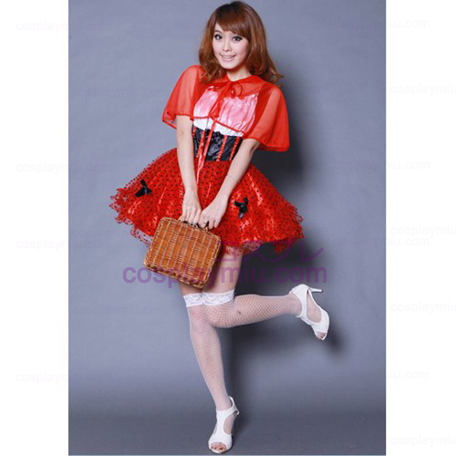 Red Pompon Veil Skirt Maid Costumes