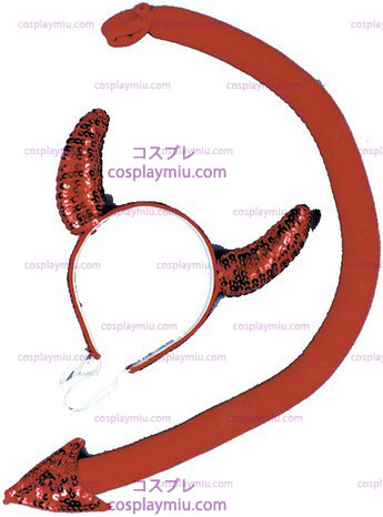 Sequin Devil Horn/Tail Set