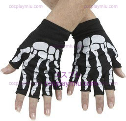 Bone Fingerless Gloves White
