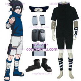 Naruto Sasuke Uchiha Black Cosplay Costume and Accessories Set
