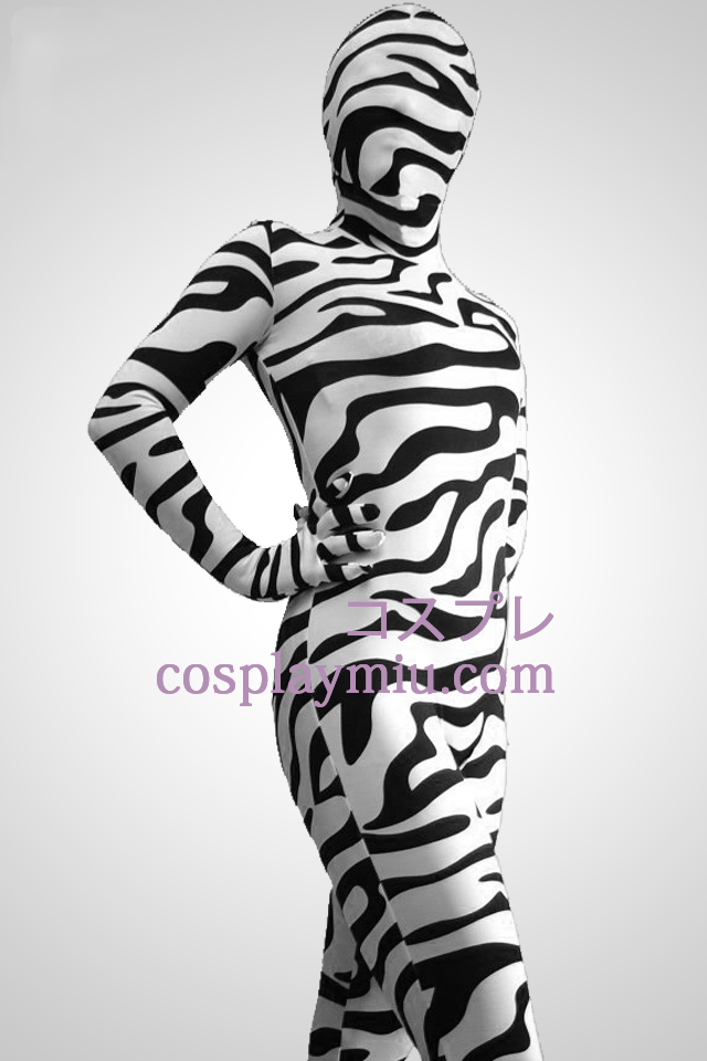 Black And White Zebra Pattern Zentai Suit