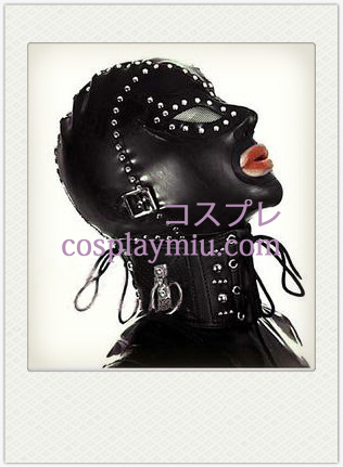 New Black Latex Mask with Nails, Open Eyes and Mouth