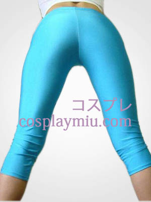 Blue Female Lycra Spandex Capris Pants