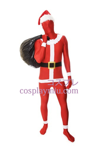Red White Santa Clause Lycra Zentai Suit