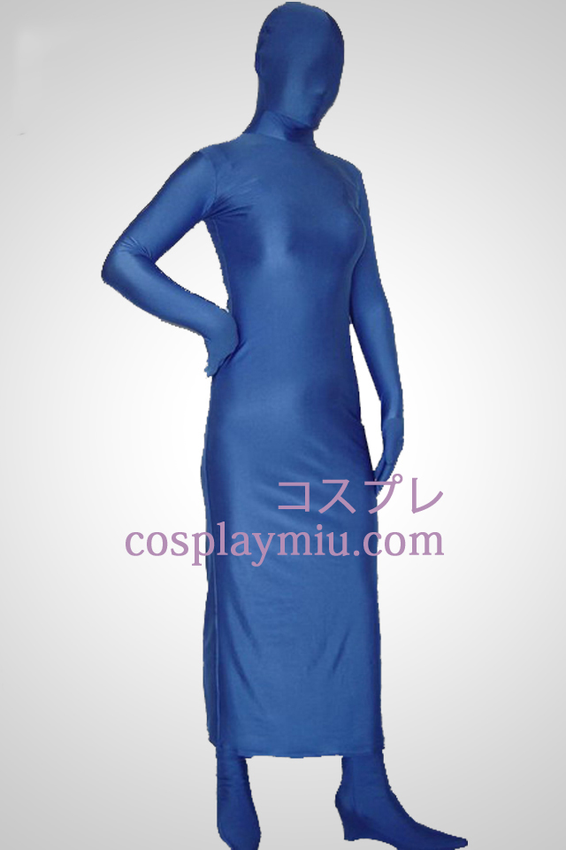 Blue Lycra Spandex Full Body Dress