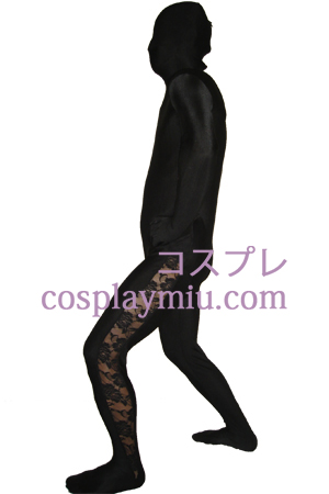 Black Lycra Lace Zentai Suit